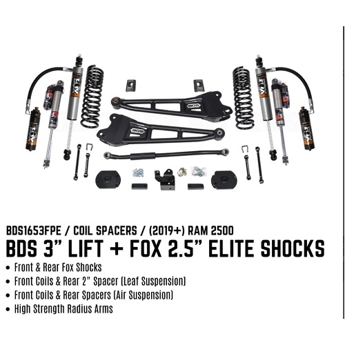 BDS Suspension 3" Lift Kit For 2019+ Ram 2500